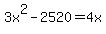 3x%5E2-2520=4x
