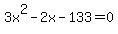 3x%5E2-2x-133=0