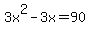 3x%5E2-3x+=+90
