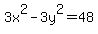 3x%5E2-3y%5E2=48