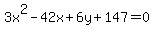 3x%5E2-42x%2B6y%2B147=0