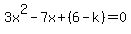 3x%5E2-7x%2B%286-k%29=0