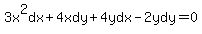 3x%5E2dx%2B4xdy%2B4ydx-2ydy=0