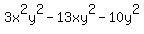 3x%5E2y%5E2-13xy%5E2-10y%5E2