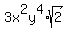 3x%5E2y%5E4%2Asqrt%282%29