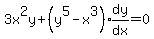 3x%5E2y+%2B+%28y%5E5+-+x%5E3%29%2Aexpr%28dy%2Fdx%29+=+0