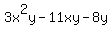 3x%5E2y-11xy-8y