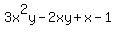 3x%5E2y-2xy%2Bx-1+