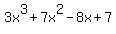 3x%5E3%2B7x%5E2-8x%2B7
