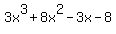 3x%5E3%2B8x%5E2-3x-8