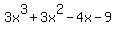 3x%5E3+%2B+3x%5E2+-+4x+-+9