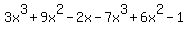 3x%5E3+%2B+9x%5E2-2x+-7x%5E3+%2B+6x%5E2+-1