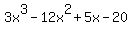 3x%5E3+-+12x%5E2+%2B+5x+-+20
