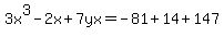 3x%5E3-2x%2B7yx=-81%2B14%2B147