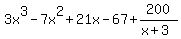 3x%5E3-7x%5E2%2B21x-67%2B200%2F%28x%2B3%29