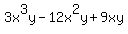 3x%5E3y-12x%5E2y%2B9xy