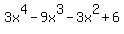 3x%5E4+-+9x%5E3+-+3x%5E2+%2B+6