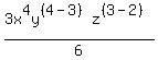 3x%5E4y%5E%28%284-3%29%29z%5E%28%283-2%29%29%2F6