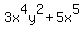3x%5E4y%5E2%2B5x%5E5