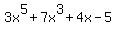 3x%5E5%2B7x%5E3%2B4x-5