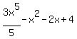 3x%5E5%2F5+-+x%5E2+-+2x+%2B+4