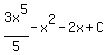 3x%5E5%2F5+-+x%5E2+-+2x+%2B+C