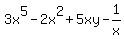 3x%5E5+-+2x%5E2+%2B+5xy+-+1%2Fx