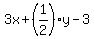 3x+%2B+%281%2F2%29y+-+3