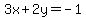 3x+%2B+2y+=+-1