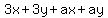3x+%2B+3y+%2B+ax+%2B+ay