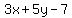 3x+%2B+5y+-+7