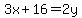 3x+%2B16=2y+
