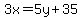 3x+=+5y%2B35