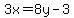 3x+=+8y+-+3
