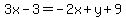 3x+-+3=-2x%2By%2B+9