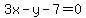 3x+-+y+-+7+=+0