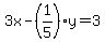 3x-%281%2F5%29y=3
