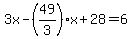 3x-%2849%2F3%29x%2B28=6