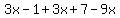 3x-1%2B3x%2B7-9x