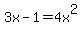 3x-1+=+4x%5E2