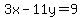 3x-11y=9