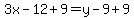 3x-12%2B9=y-9%2B9