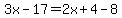 3x-17=2x%2B4-8