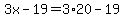3x-19=3%2A20-19
