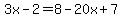 3x-2=8-20x%2B7