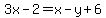 3x-2=x-y%2B6