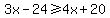 3x-24%3E=4x%2B20