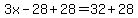 3x-28%2B28=32%2B28