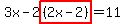 3x-2highlight%28%282x-2%29%29=11