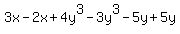 3x-2x%2B4y%5E3-3y%5E3-5y%2B5y